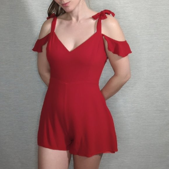 Summer Red Romper - Picture 1 of 9